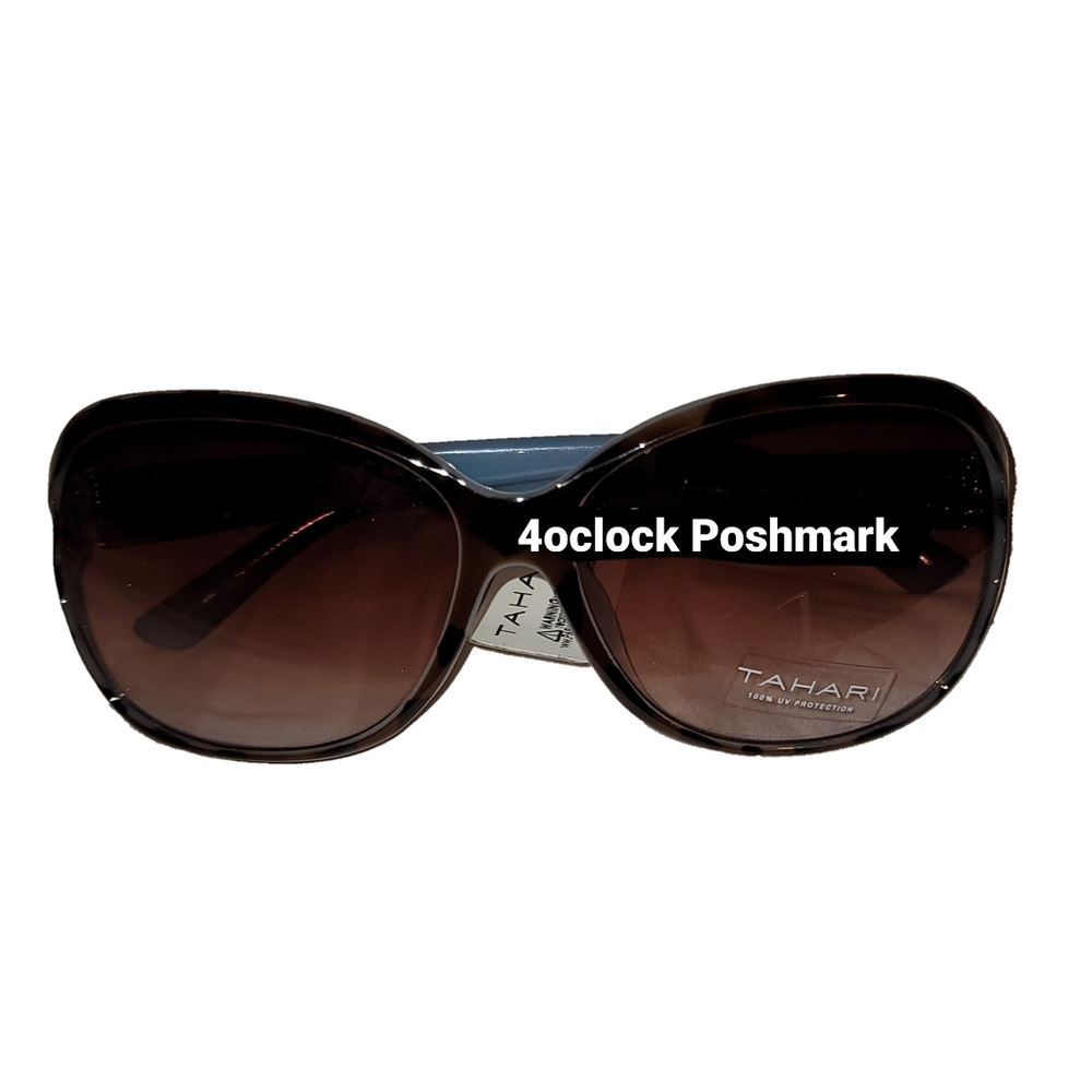 Tahari Blue Gray Tortoise Brown Sunglasses